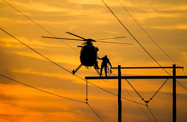 Utah Transmission Line Construction Helicopters